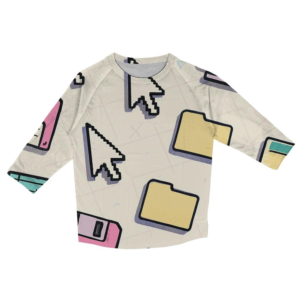 Vaporwave Desktop Icon Scatter designer 3/4 sleeve blouses