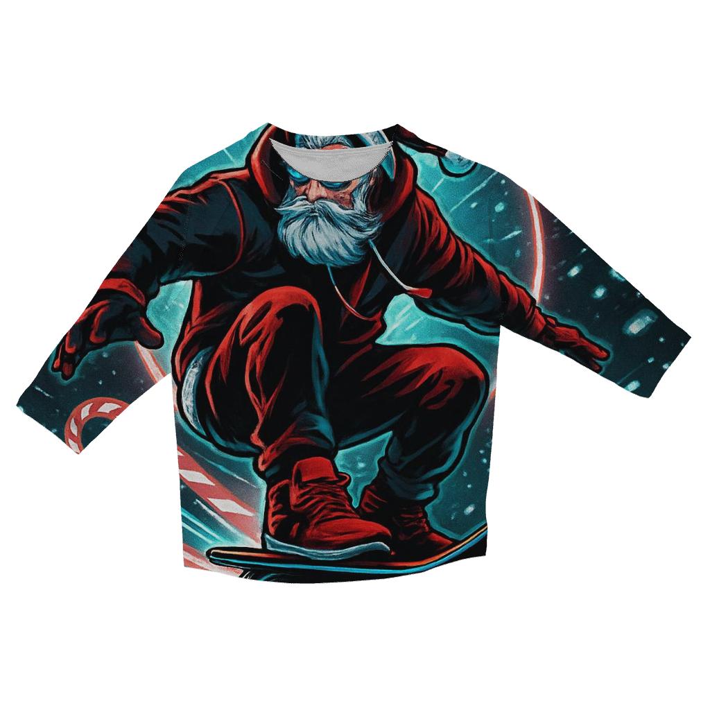 Neon Night Courier Santa personalized 3/4 sleeve tees