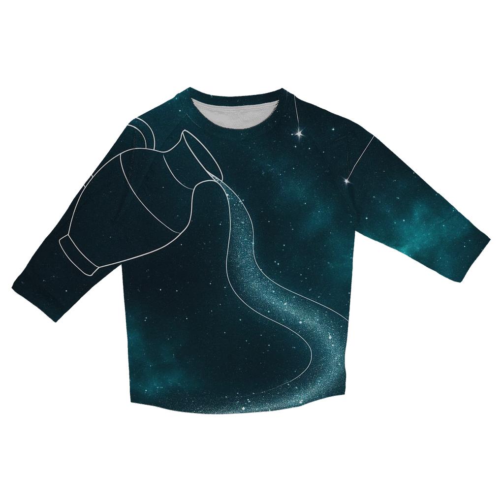 Aquarius Water Bearer Nebula Vessel casual three quarter sleeve shirts