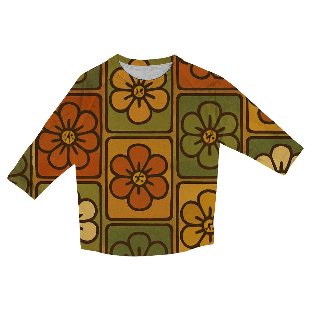 Avocado Kitchen Tile Bloom cotton quarter sleeve shirts