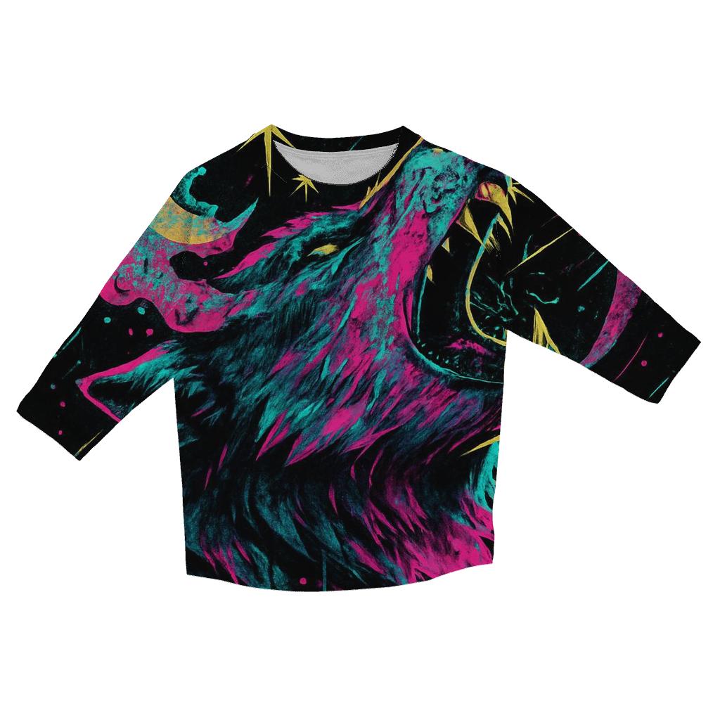 Neon Graffiti Moonhowl Breakthrough printed three quarter sleeve shirts