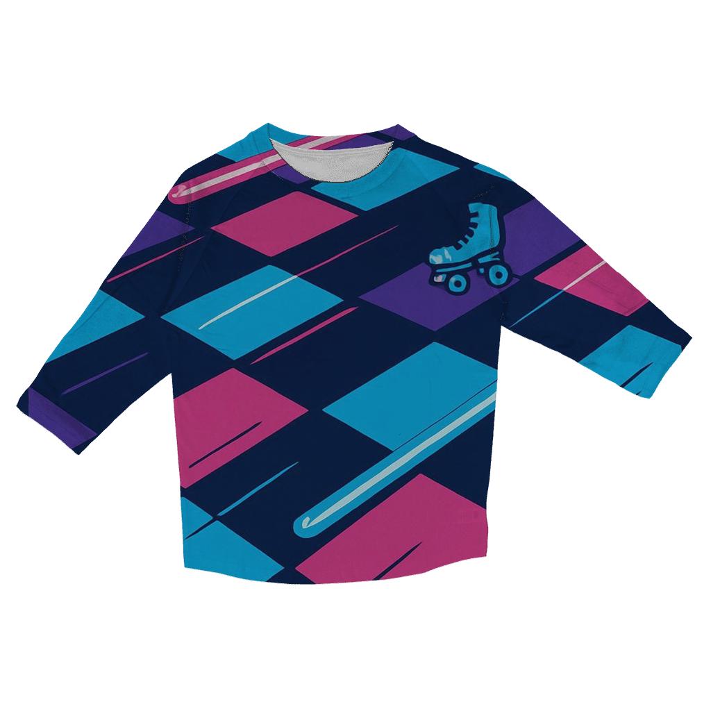 Neon Roller Rink Floor Tiles trendy 3/4 sleeve tops