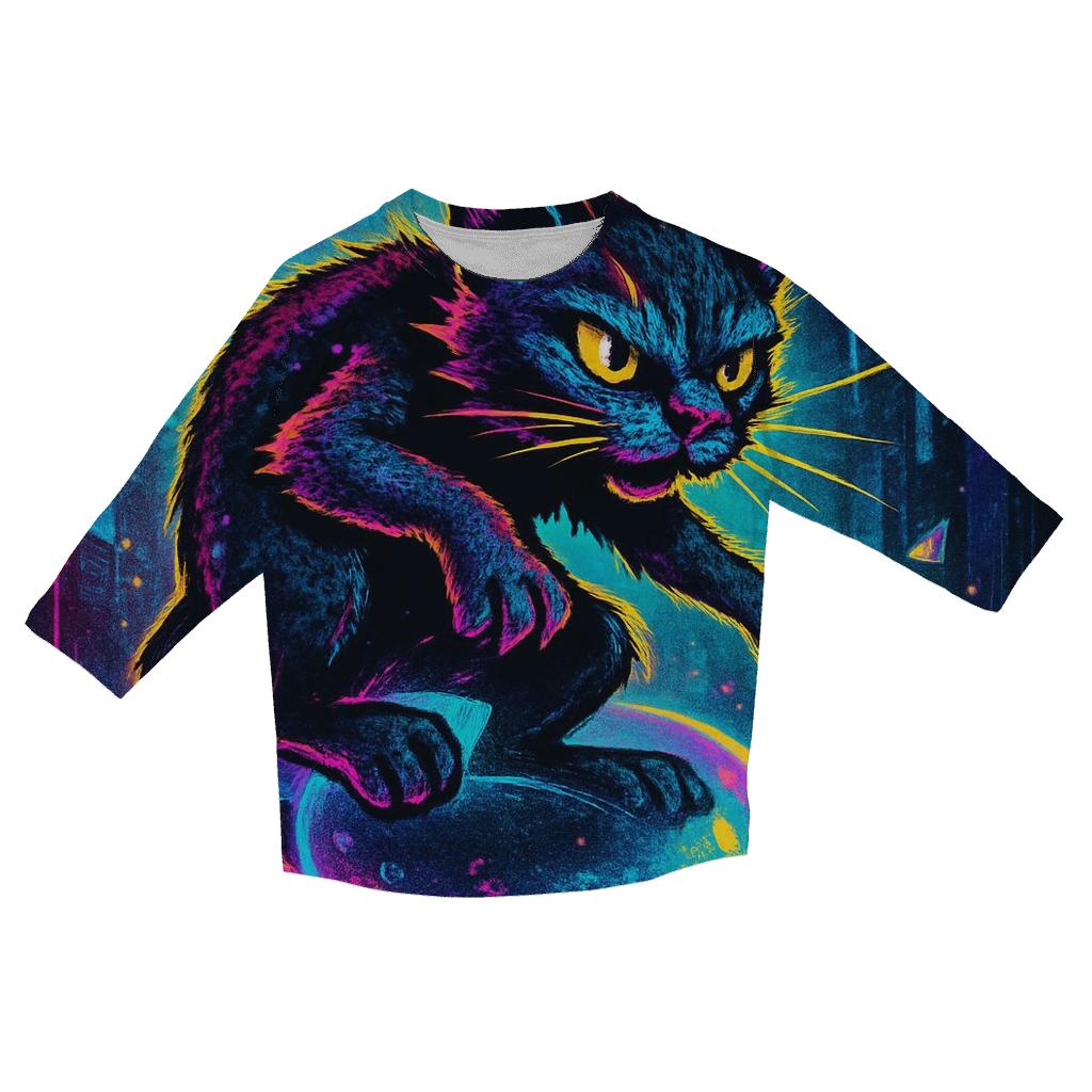 Neon Alley Bubble Rider Cat trendy 3/4 sleeve tops