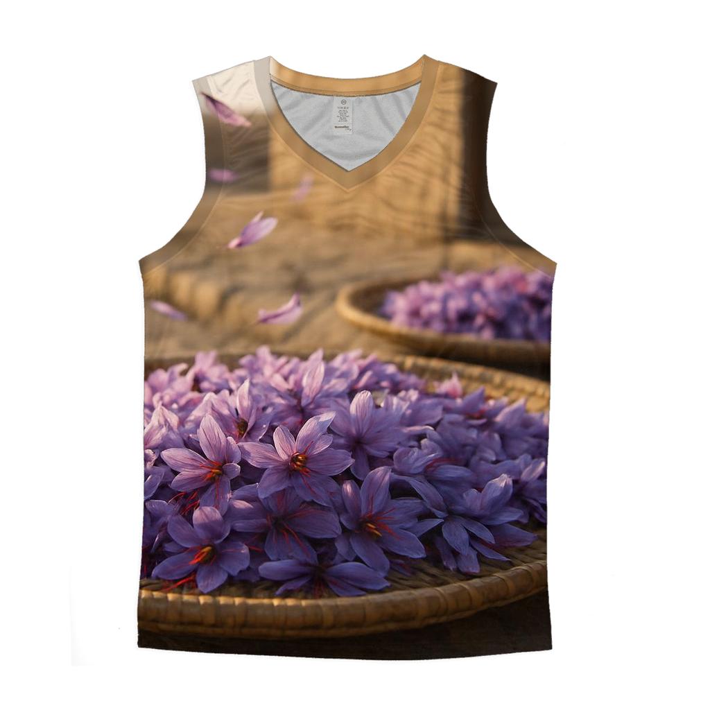 Saffron Crocus Harvest Trays At Dawn stylish racerback tanks