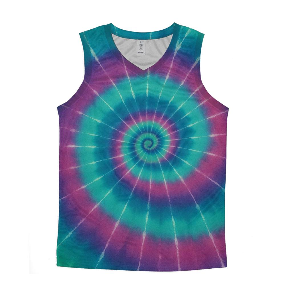 Aurora Spiral Overdye Nebula Whorl sports performance tank tops