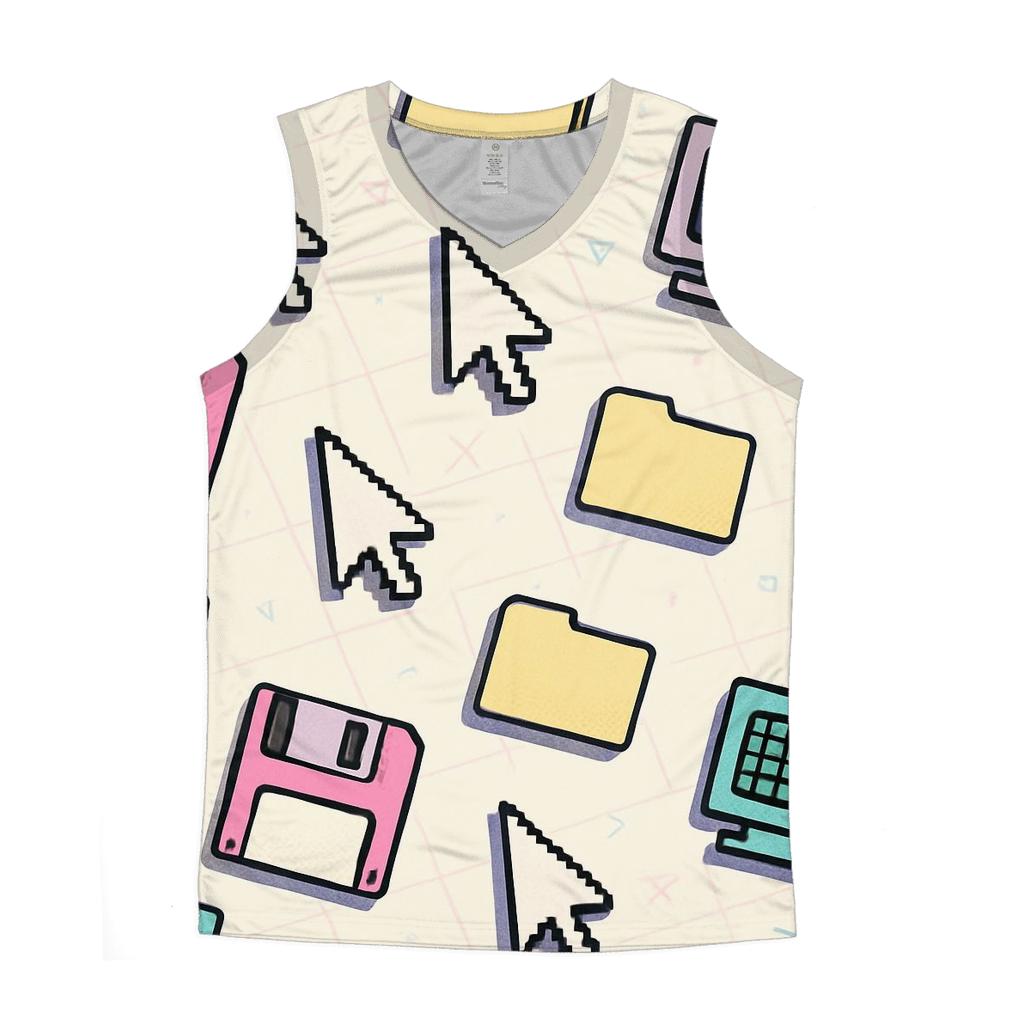 Vaporwave Desktop Icon Scatter sports performance tank tops