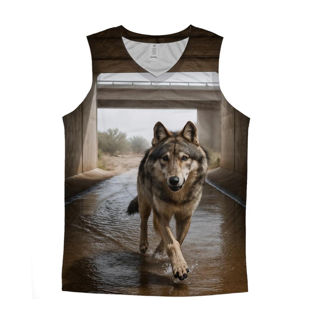 Wolf Crossing Under Desert Monsoon Bridge designer workout tanks