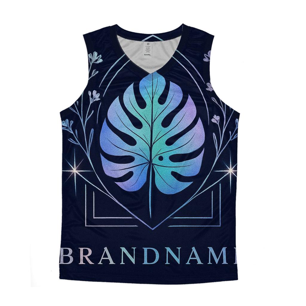 Aurora Hologram Botanical Emblem personalized athletic tanks