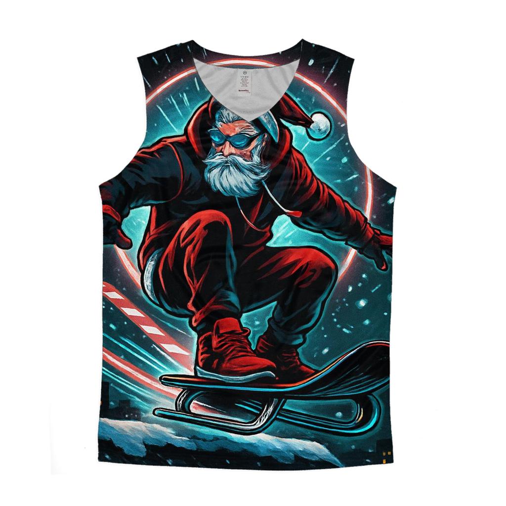 Neon Night Courier Santa stylish racerback tanks