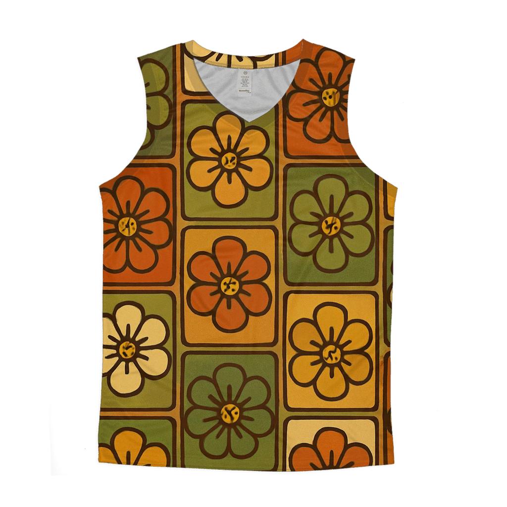 Avocado Kitchen Tile Bloom sports performance tank tops