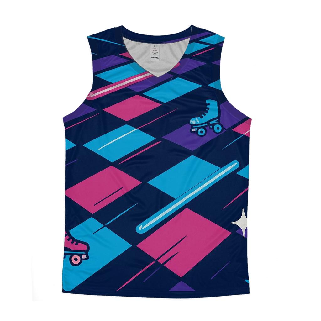 Neon Roller Rink Floor Tiles personalized athletic tanks