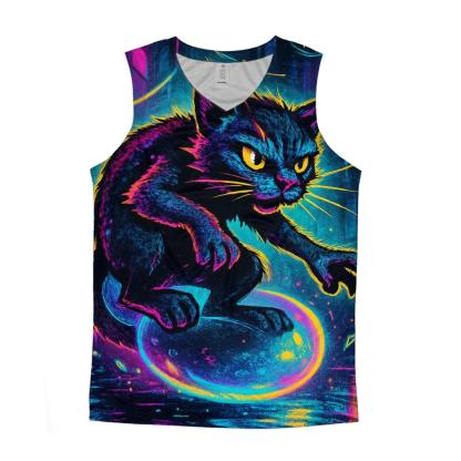 Neon Alley Bubble Rider Cat sports performance tank tops