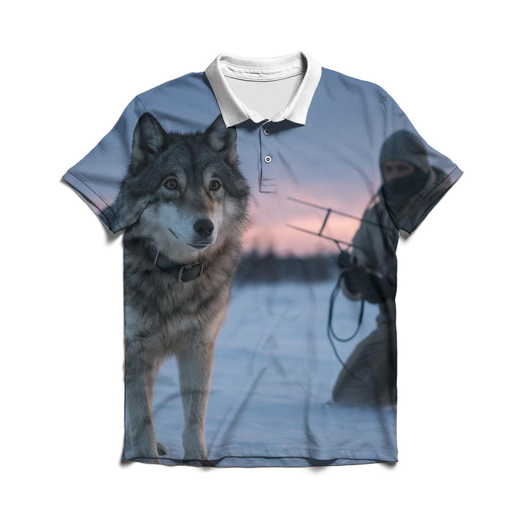 Radio Collar Check At Arctic Treeline premium cotton polo shirts