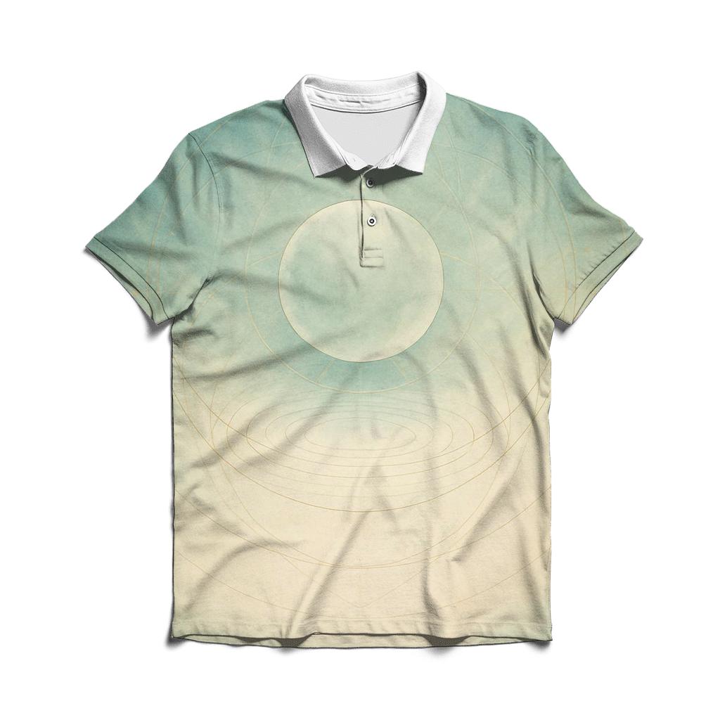 Luminous Breath Geometry branded logo polo shirts