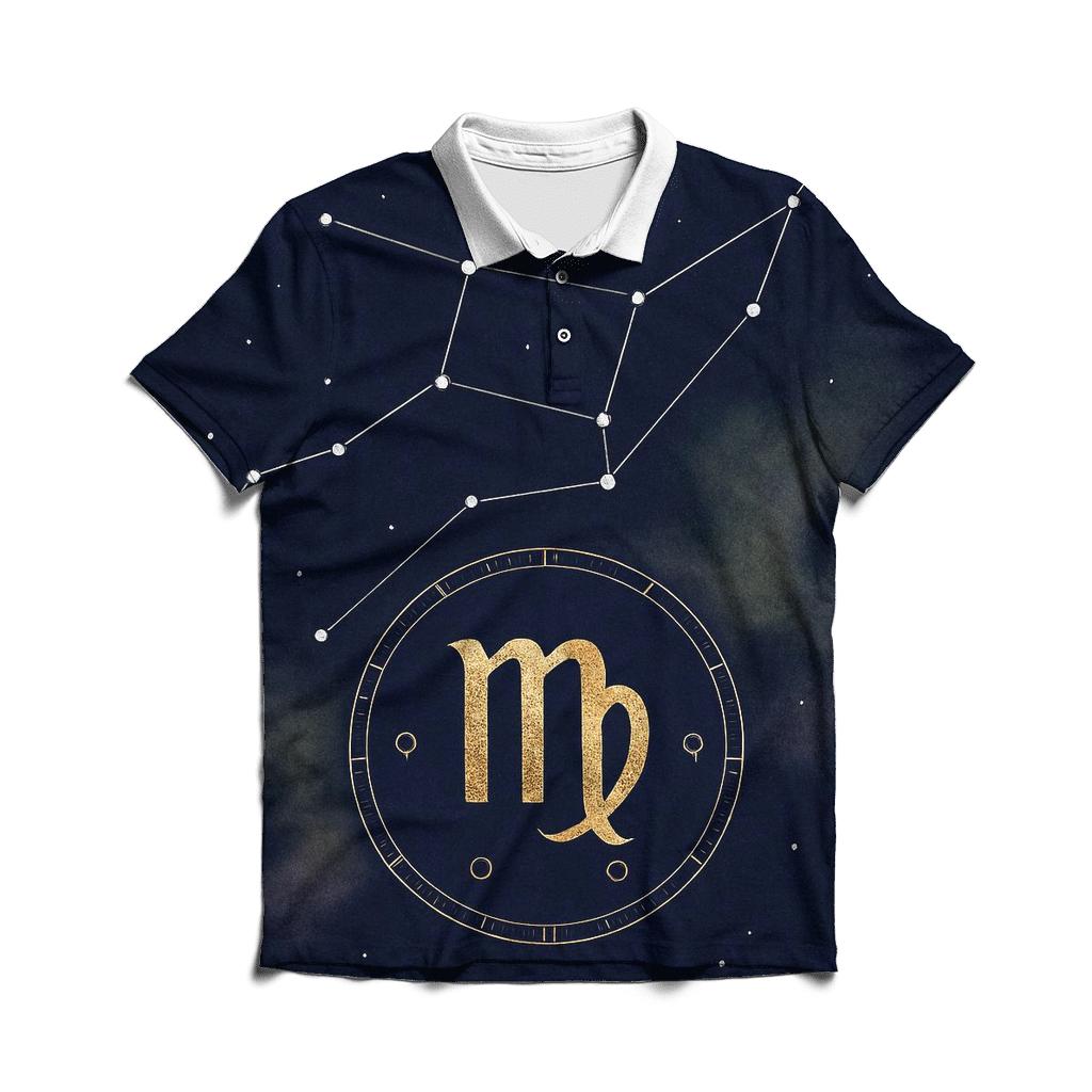 Virgo Harvest Star Chart Maiden embroidered polo tops