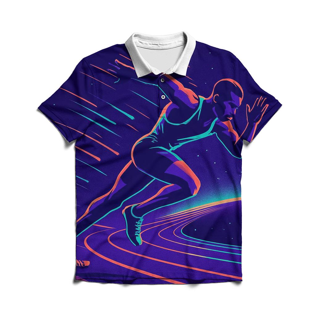 Neon Velocity Sprint Track branded logo polo shirts