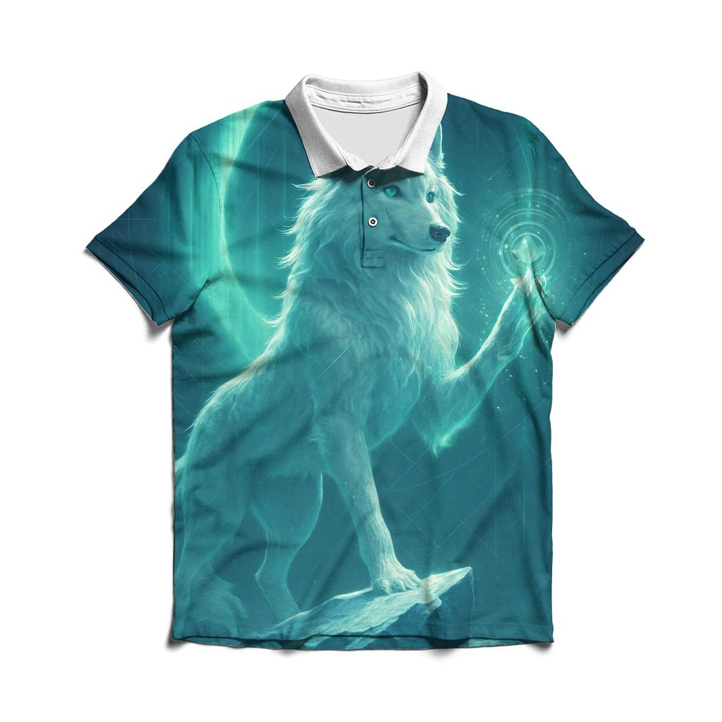 Aurora Gate Sentinel Wolf embroidered polo tops