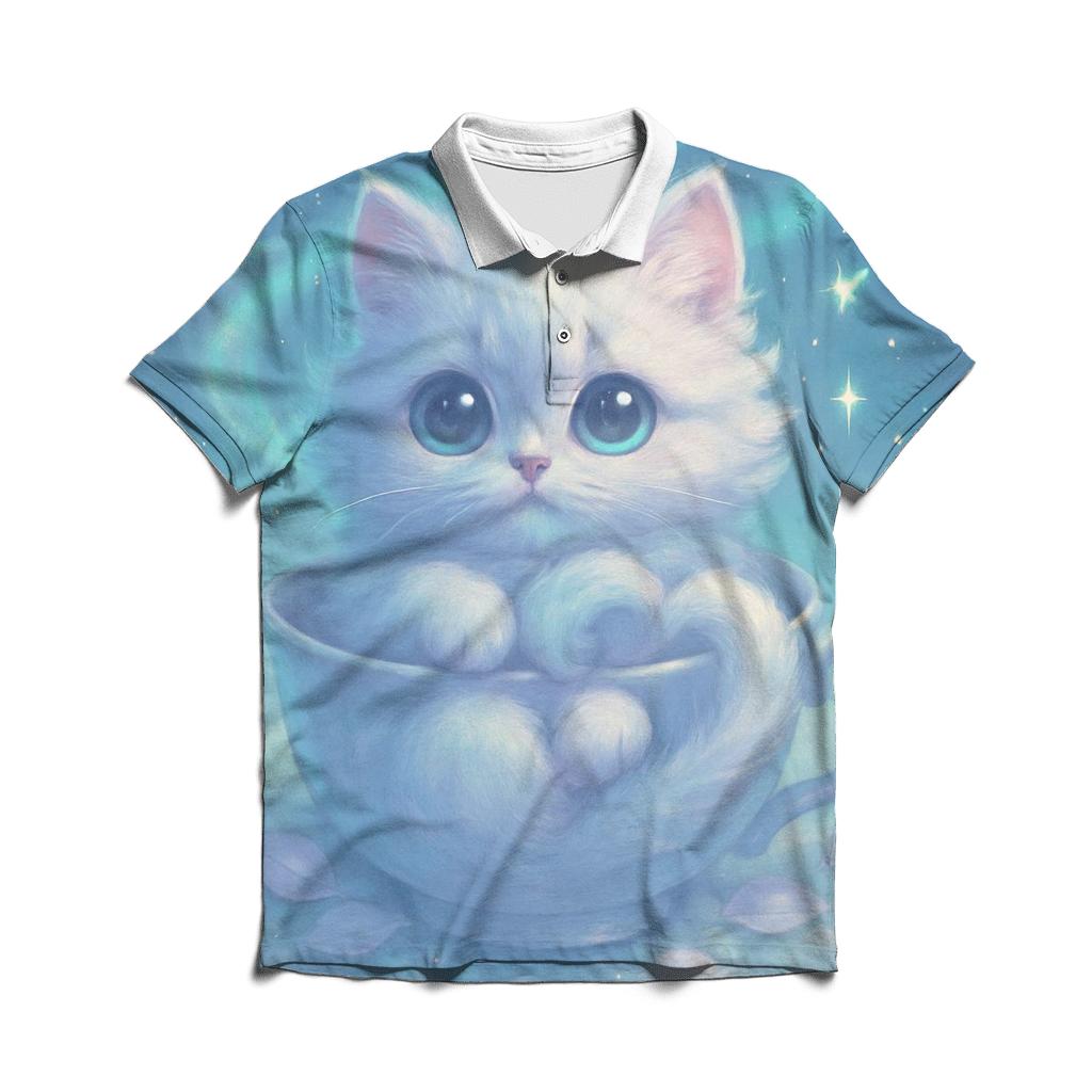 Aurora Teacup Kitten Dreamscape custom polo shirts