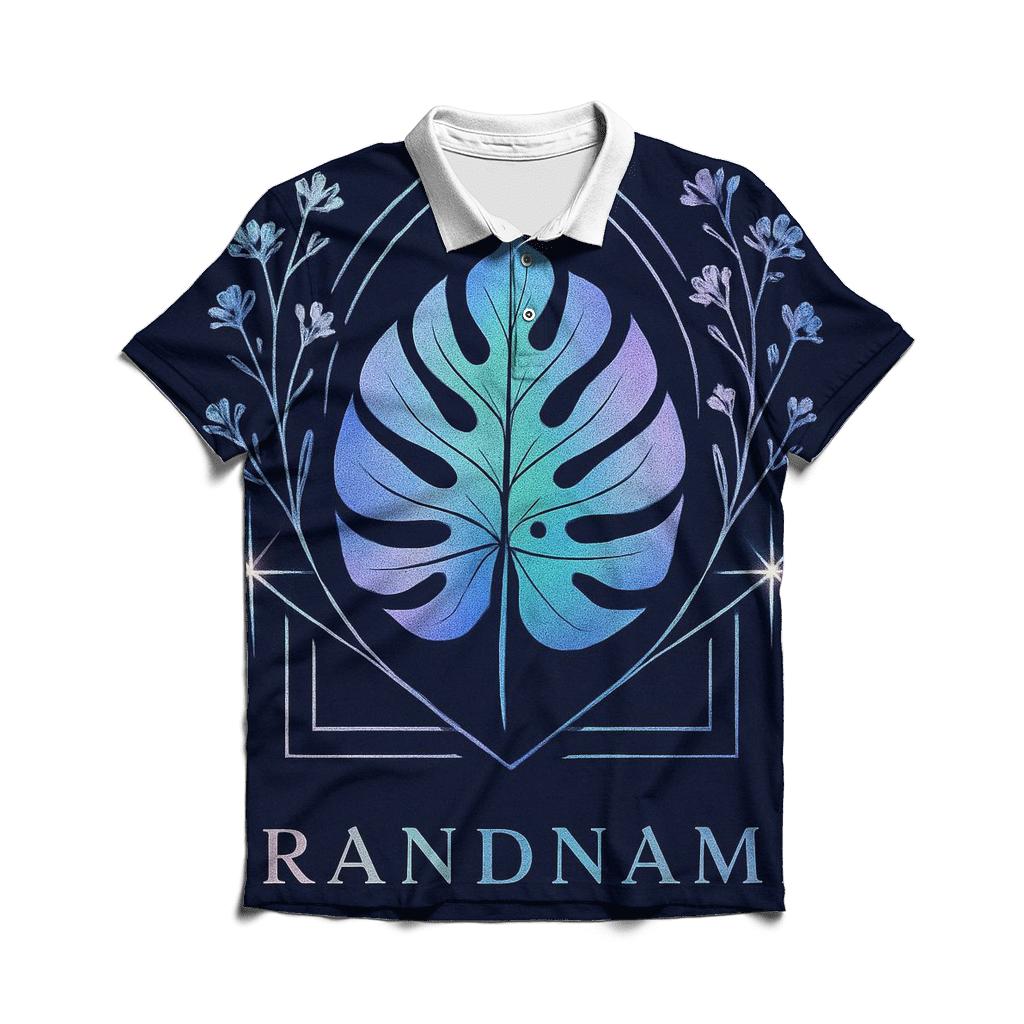 Aurora Hologram Botanical Emblem personalized polo shirts