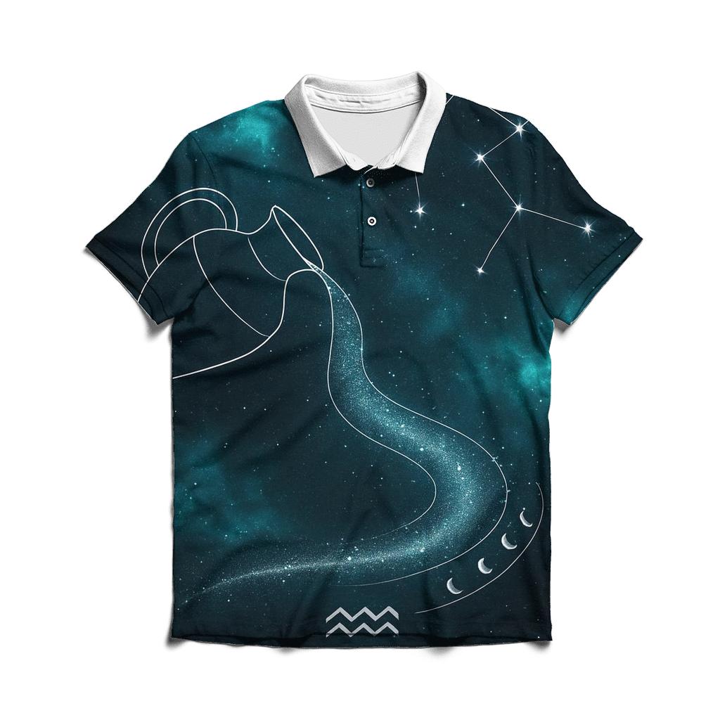 Aquarius Water Bearer Nebula Vessel custom polo shirts