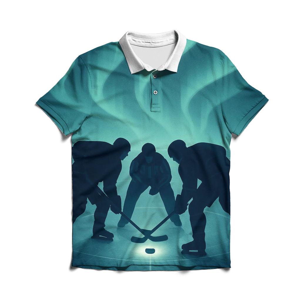 Aurora Ice Hockey Faceoff premium cotton polo shirts