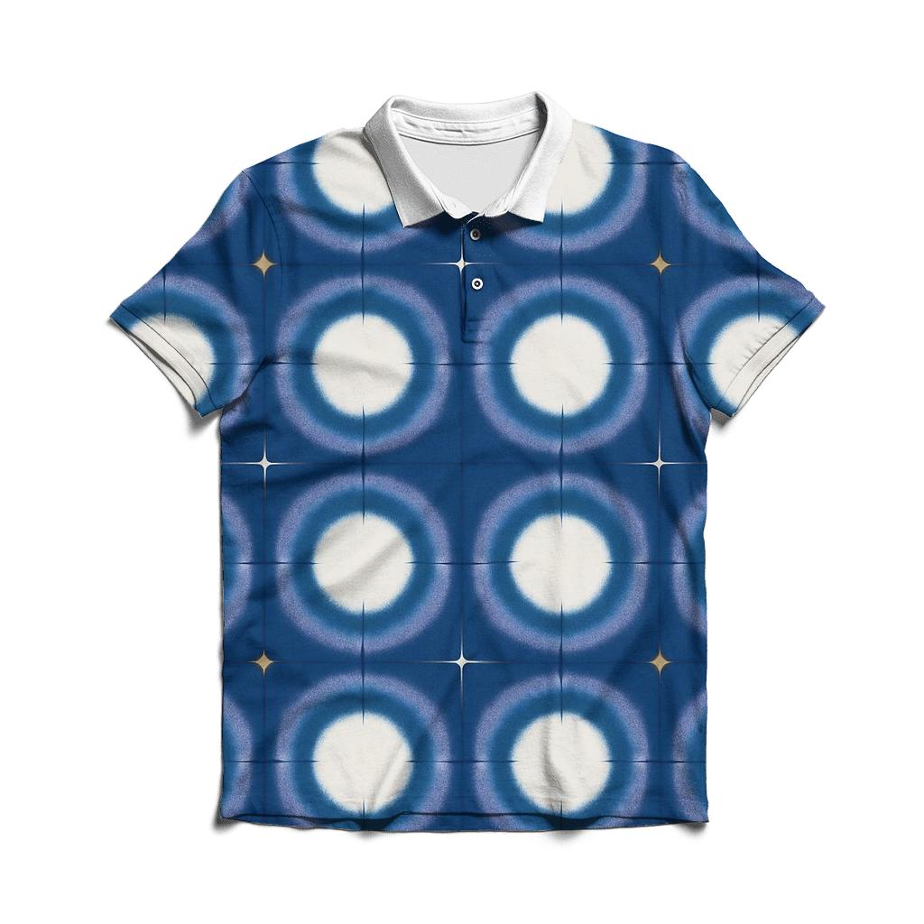 Itajime Eclipse Grid With Indigo Halo Resist classic pique polos