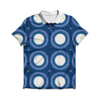 Itajime Eclipse Grid With Indigo Halo Resist classic pique polos