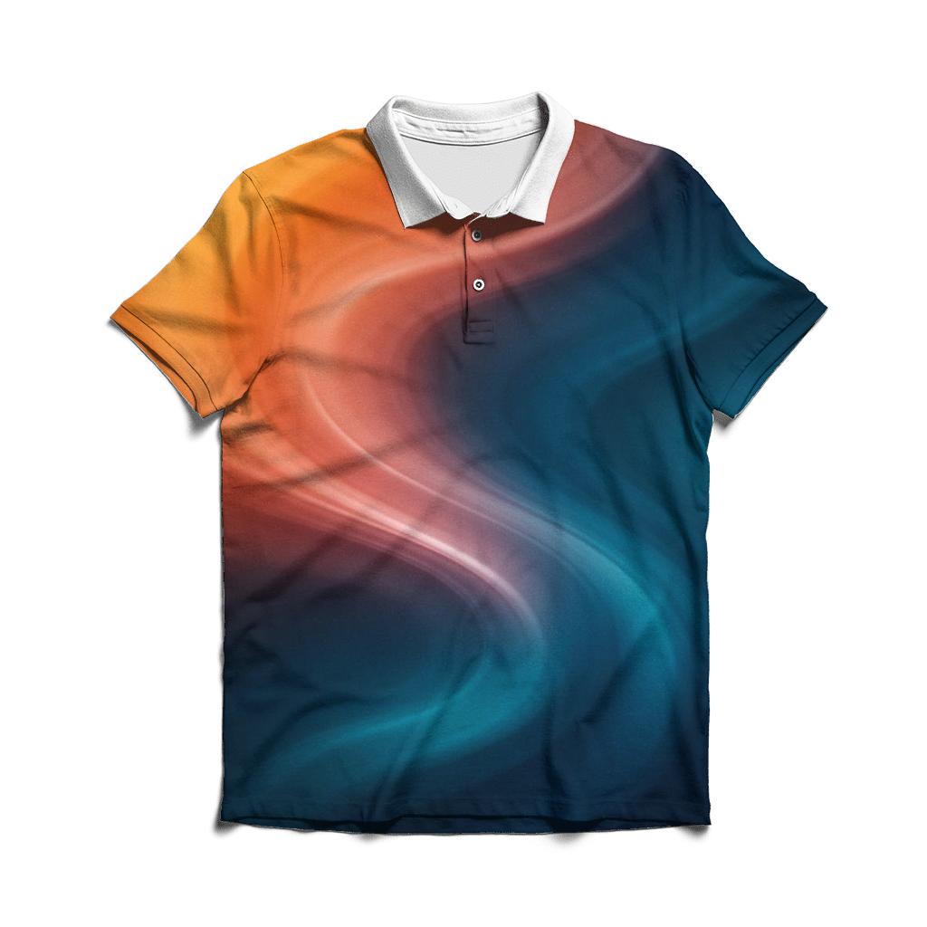 Molten Glass Drift Gradient custom polo shirts