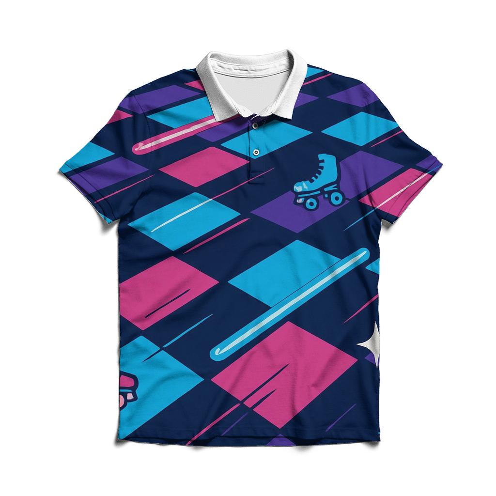 Neon Roller Rink Floor Tiles designer slim fit polos