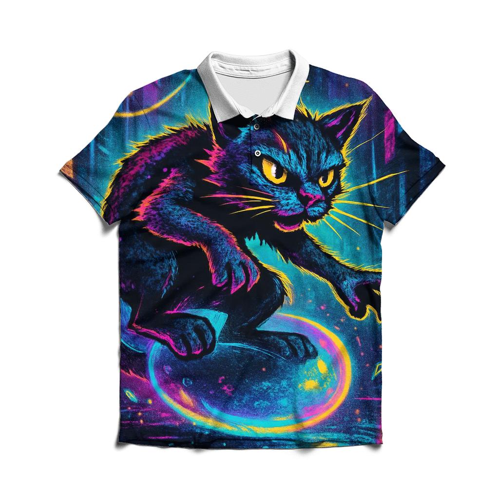 Neon Alley Bubble Rider Cat classic pique polos