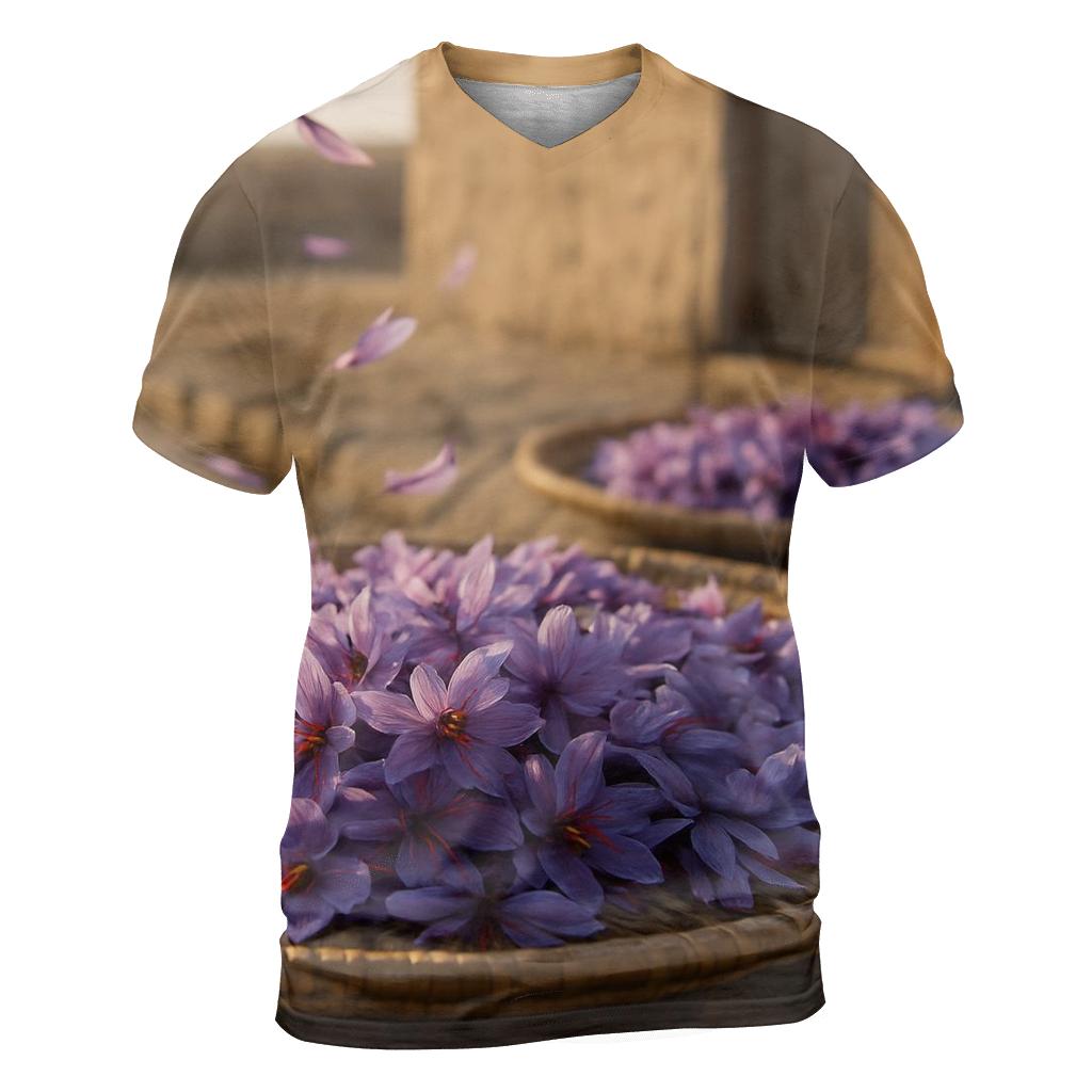 Saffron Crocus Harvest Trays At Dawn vibrant all-over design tees