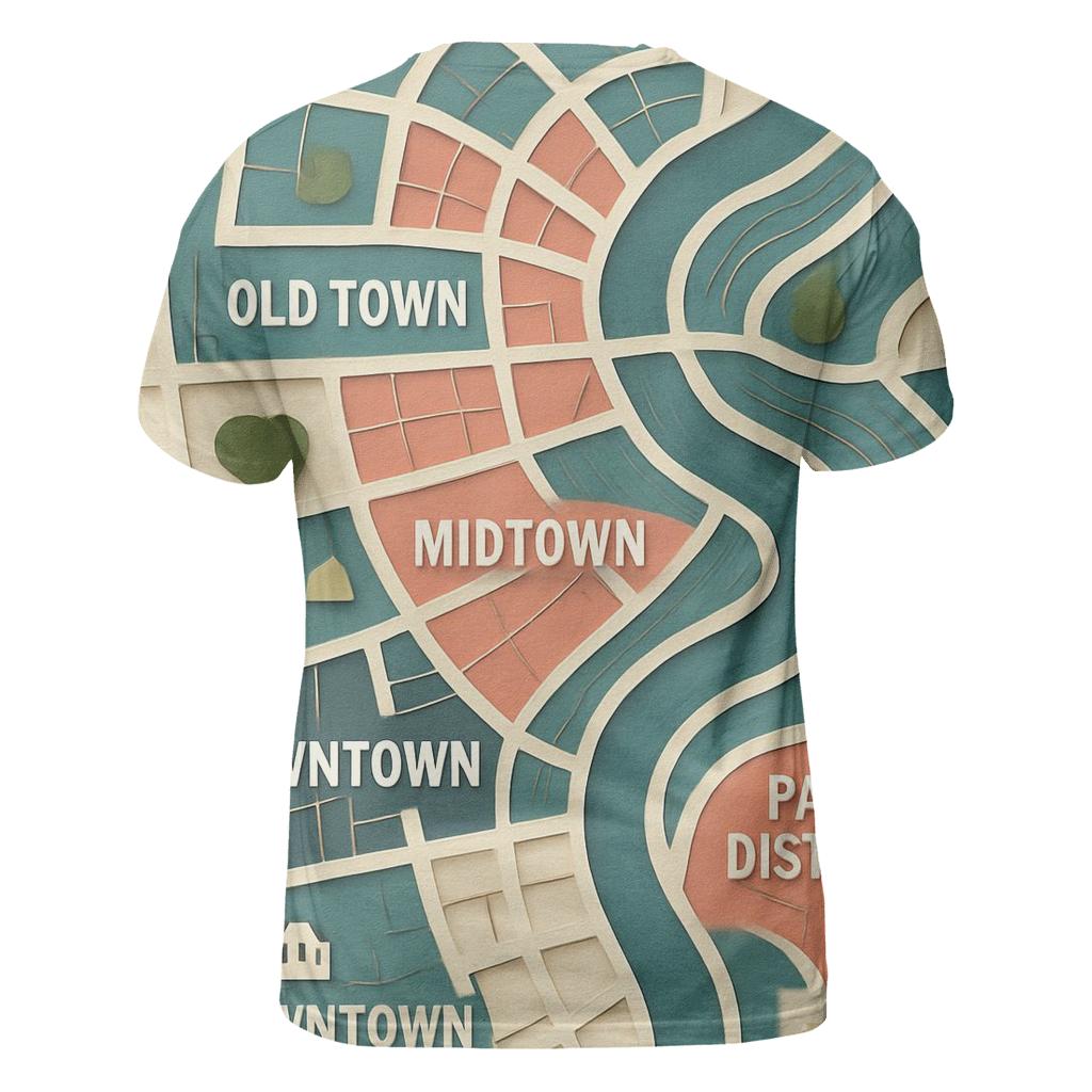 Kinetic Paper Cut City Map custom all-over print shirts