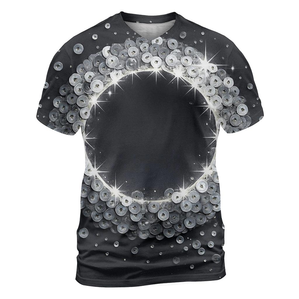 Sequin Eclipse Cascade statement graphic shirts