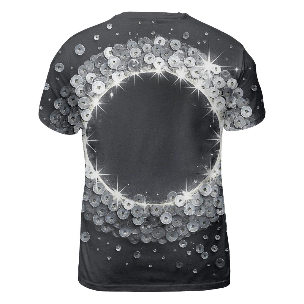 Sequin Eclipse Cascade statement graphic shirts