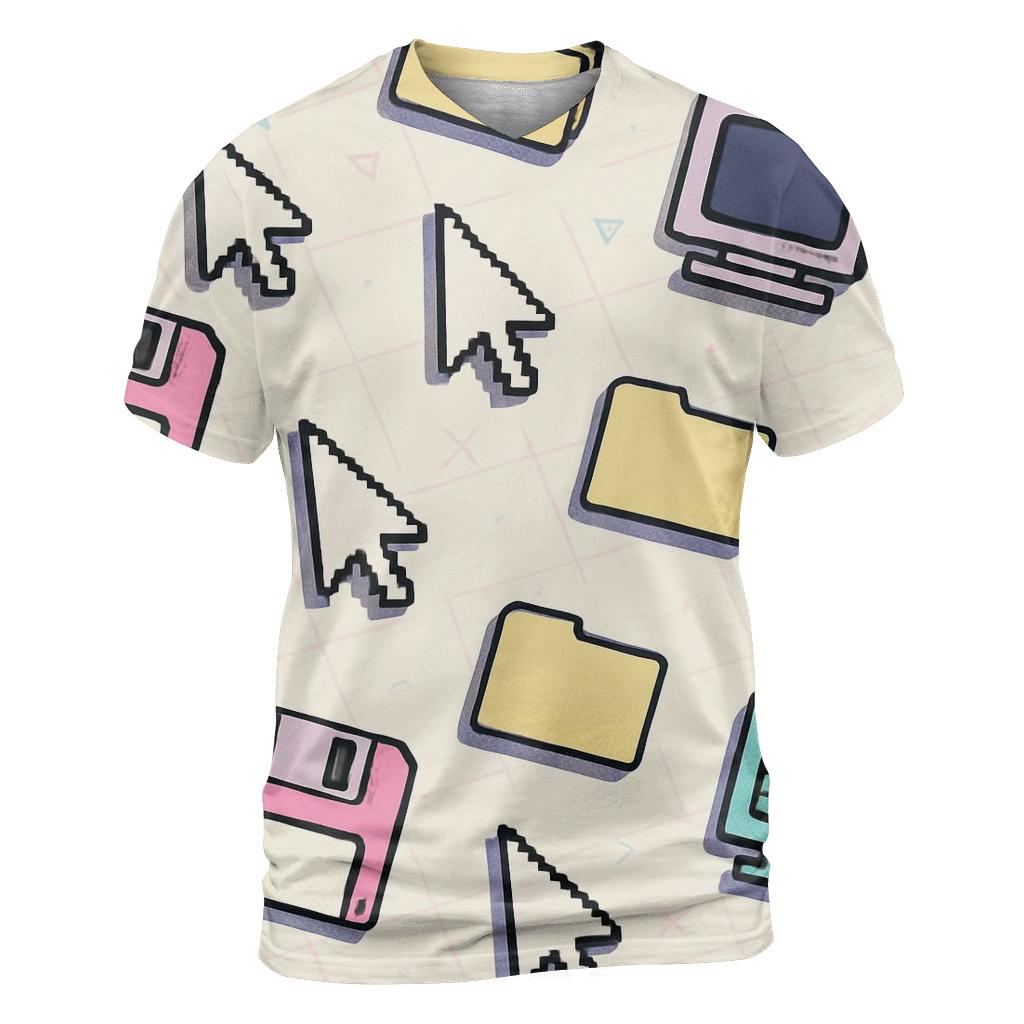 Vaporwave Desktop Icon Scatter creative print fashion shirts