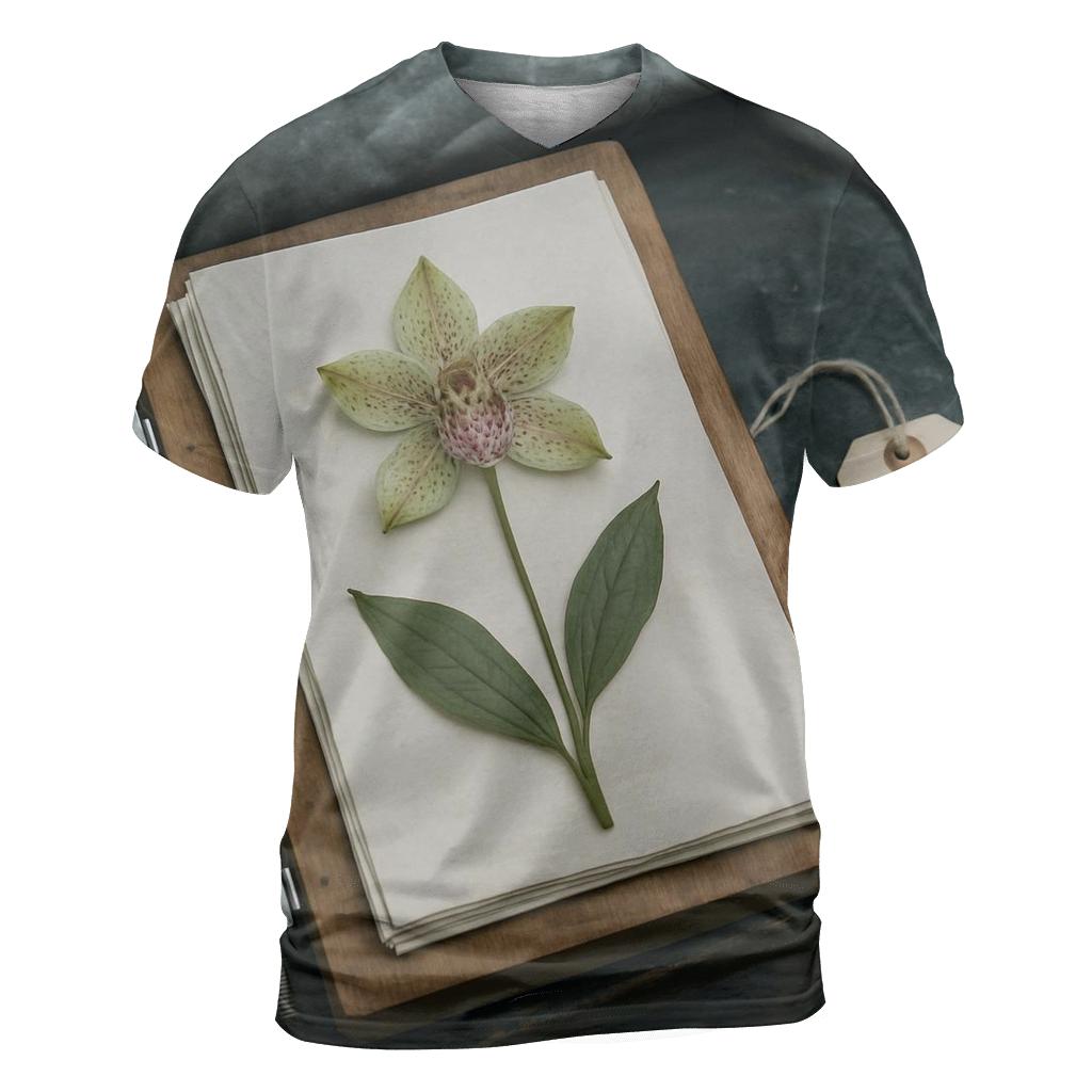 Herbarium Sheet Pressing Wild Orchids In A Cloud Forest Field Lab vibrant all-over design tees