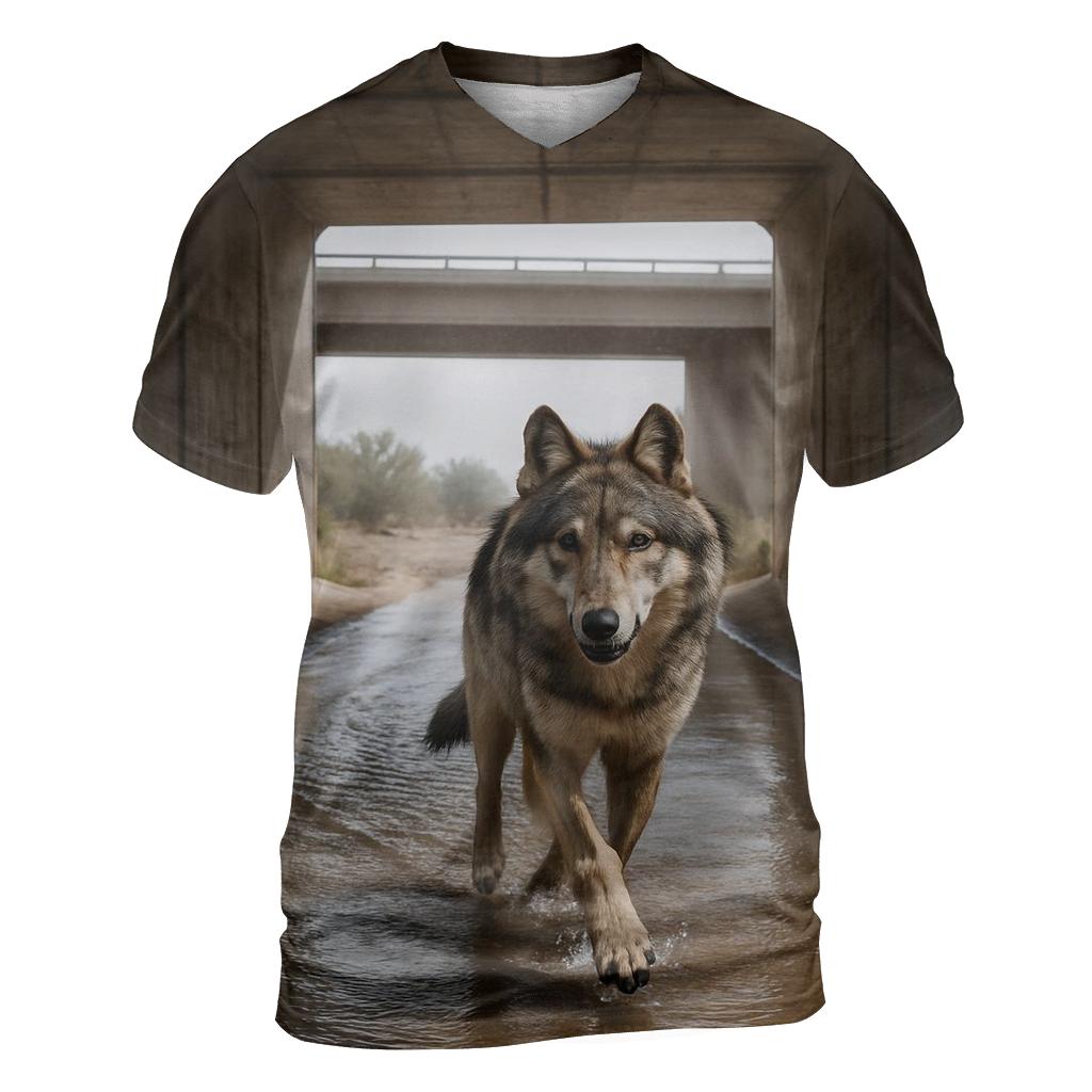 Wolf Crossing Under Desert Monsoon Bridge custom all-over print shirts