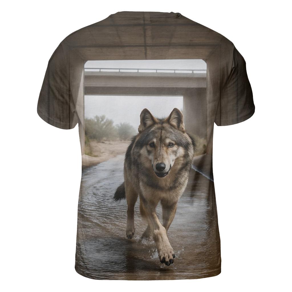 Wolf Crossing Under Desert Monsoon Bridge custom all-over print shirts
