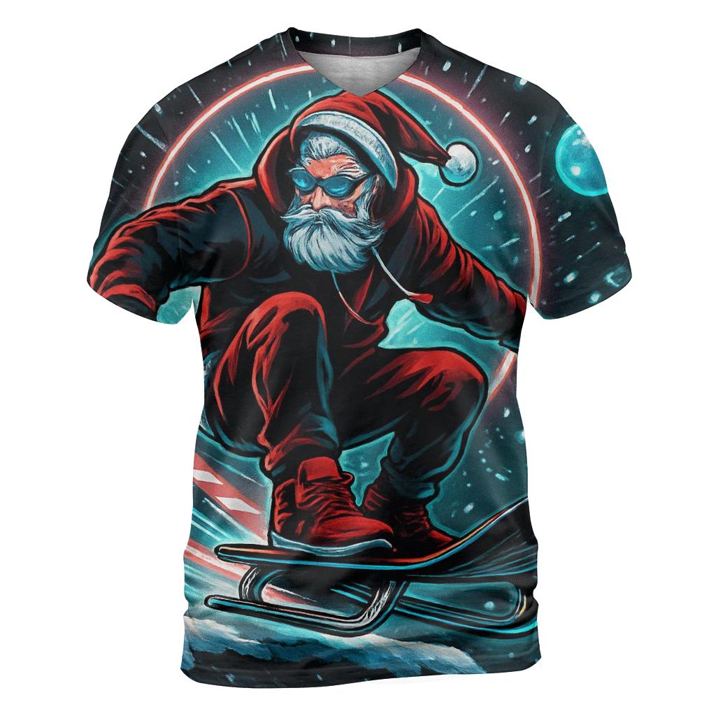 Neon Night Courier Santa custom all-over print shirts
