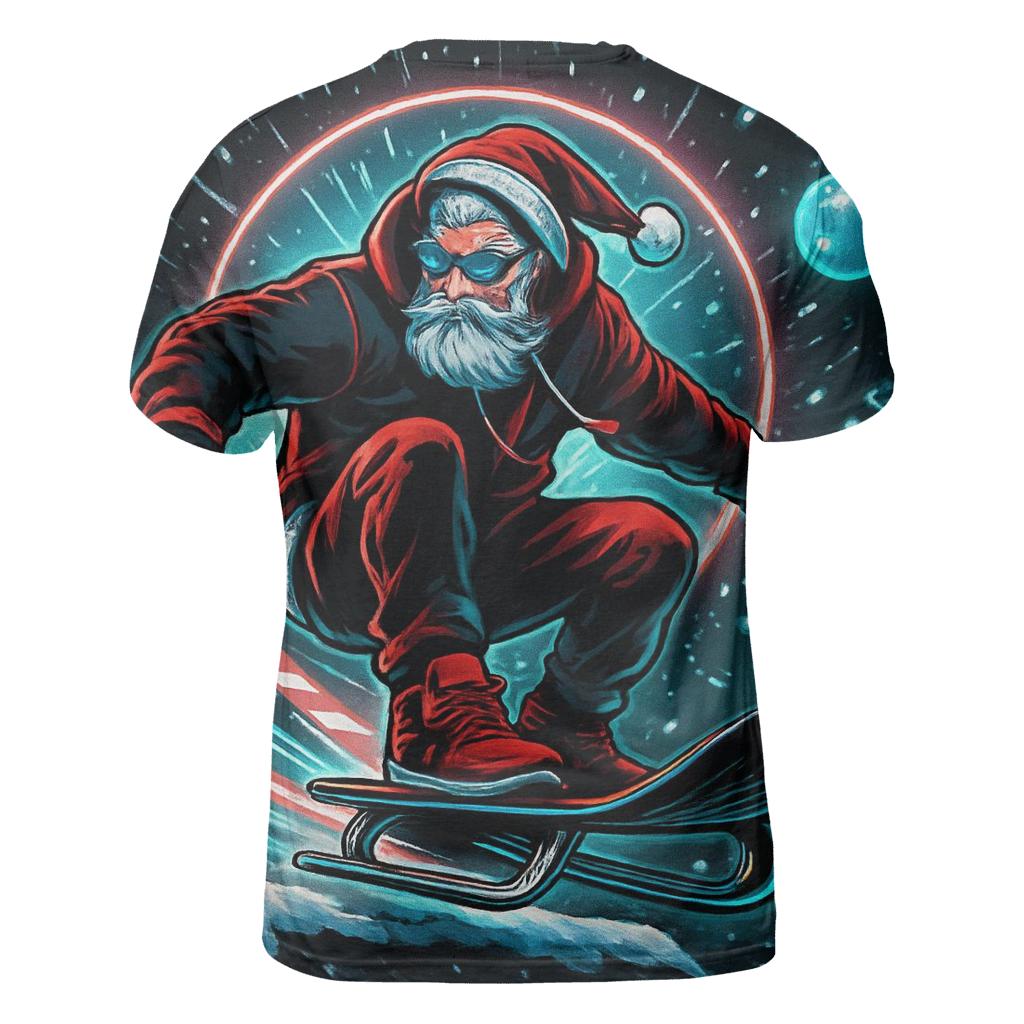 Neon Night Courier Santa custom all-over print shirts