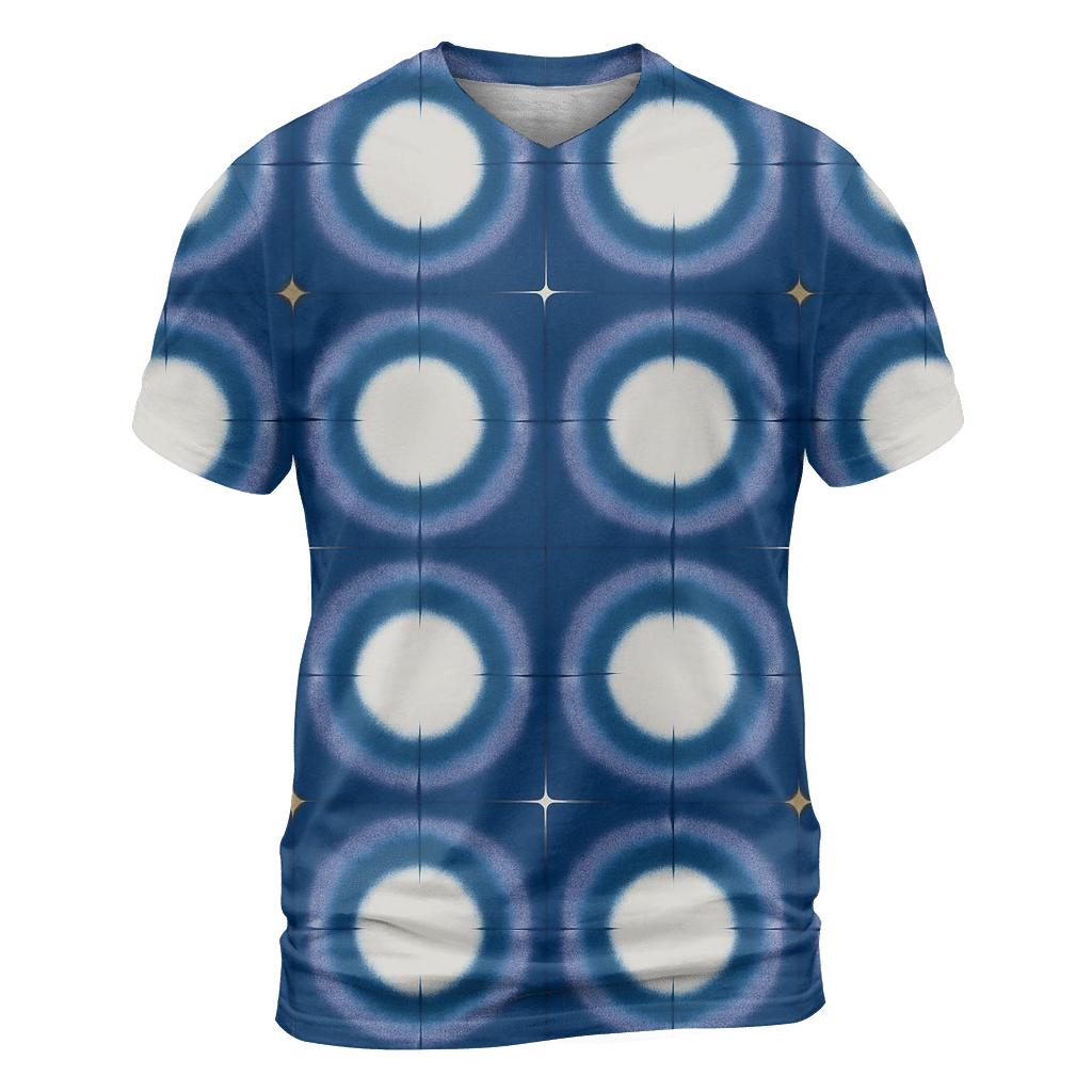 Itajime Eclipse Grid With Indigo Halo Resist creative print fashion shirts