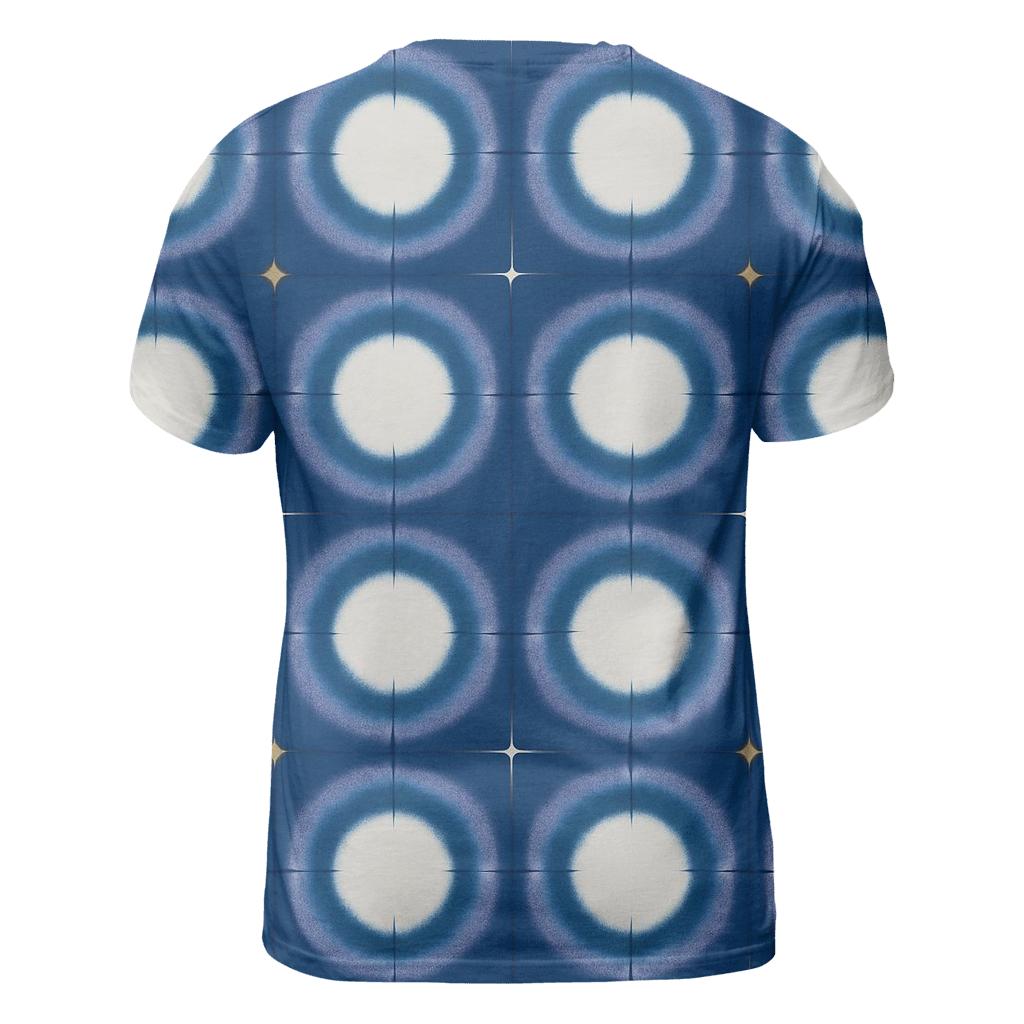 Itajime Eclipse Grid With Indigo Halo Resist creative print fashion shirts
