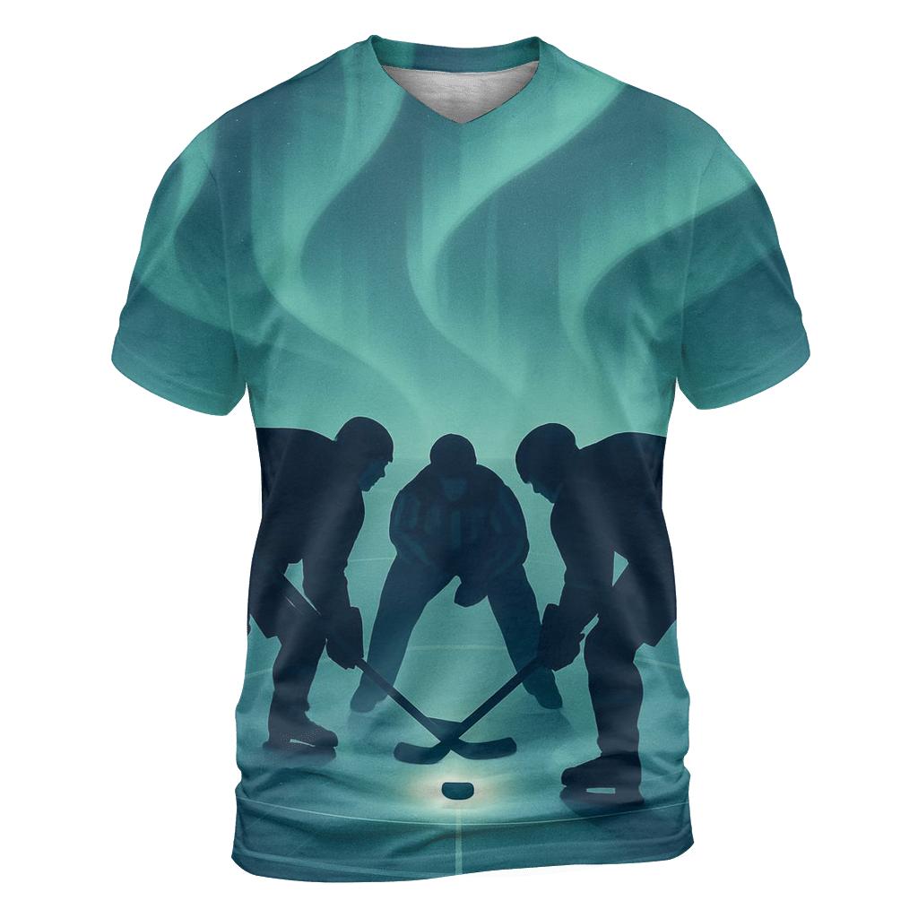 Aurora Ice Hockey Faceoff trendy printed shirt styles