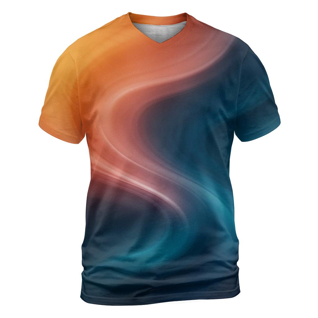 Molten Glass Drift Gradient artistic all-over print tops