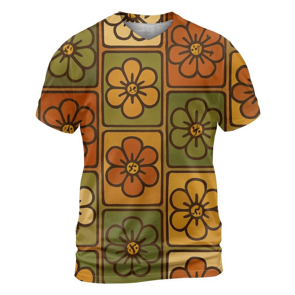 Avocado Kitchen Tile Bloom creative print fashion shirts