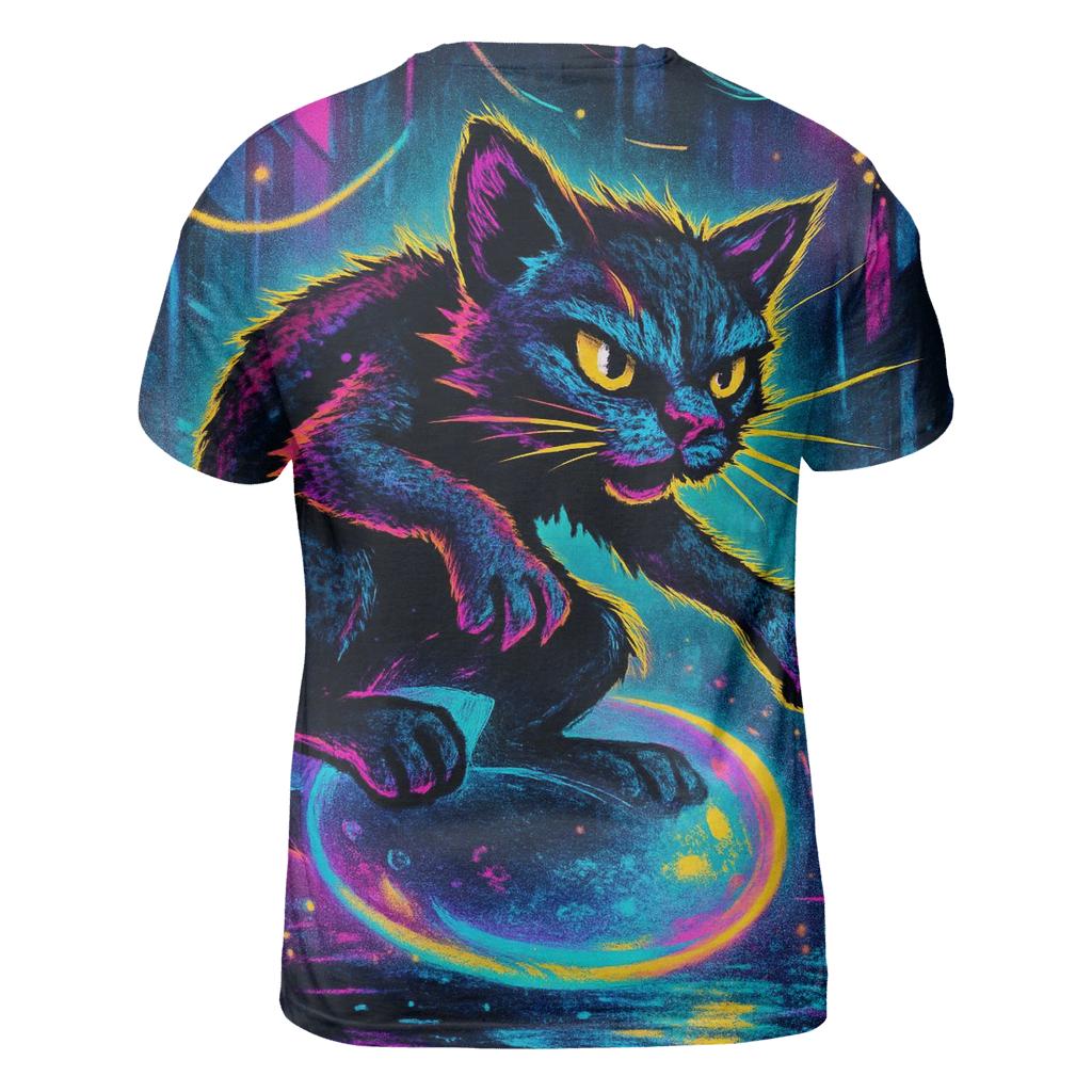 Neon Alley Bubble Rider Cat custom all-over print shirts