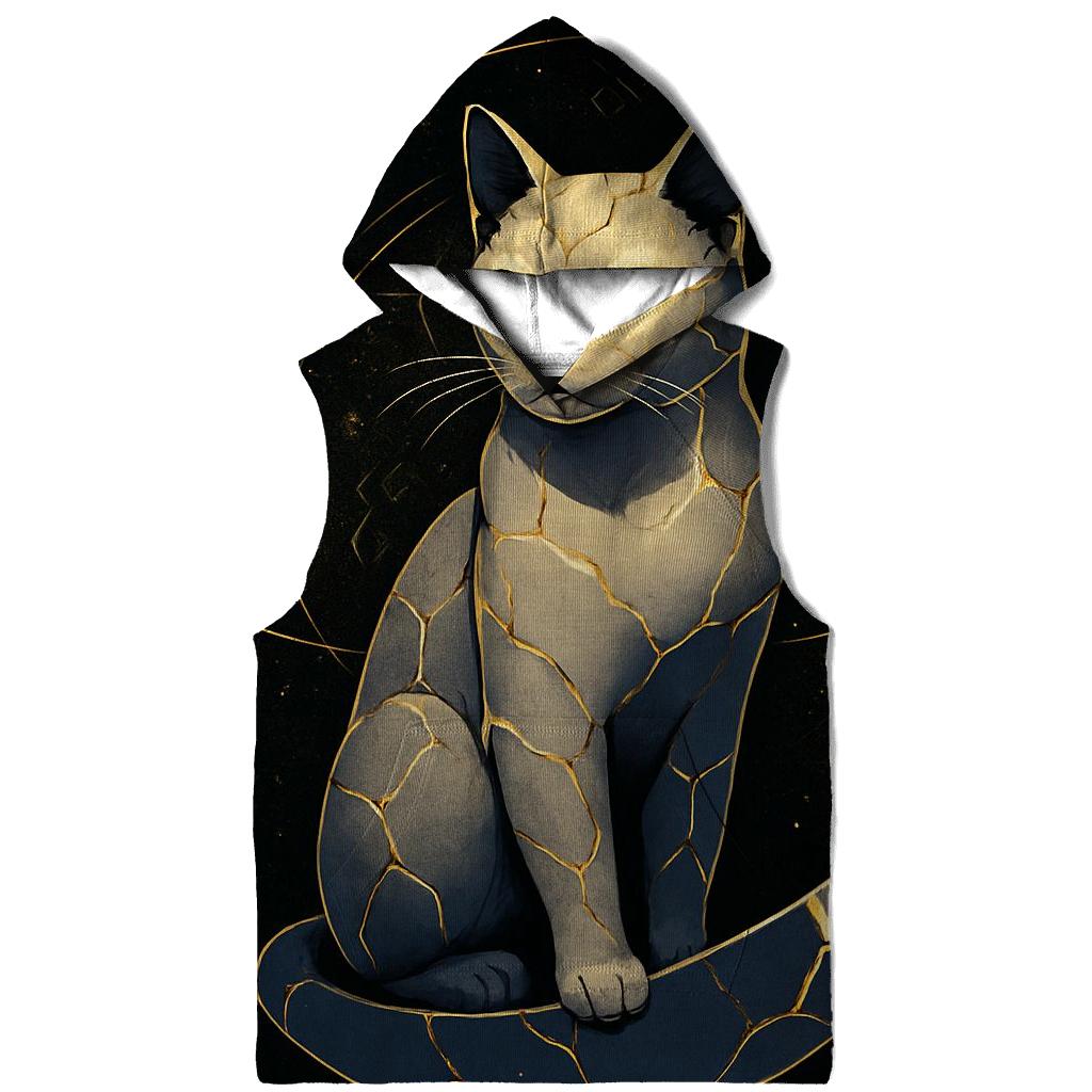 Kintsugi Moon Guardian Cat hoodies fashion