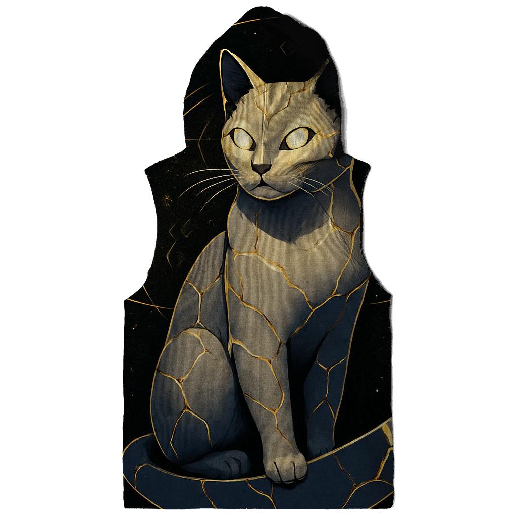 Kintsugi Moon Guardian Cat hoodies fashion