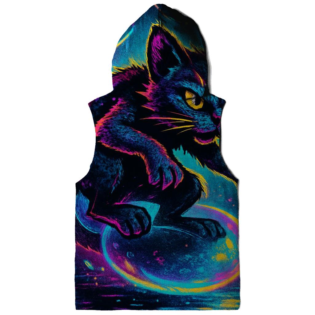 Neon Alley Bubble Rider Cat graphic hoodies