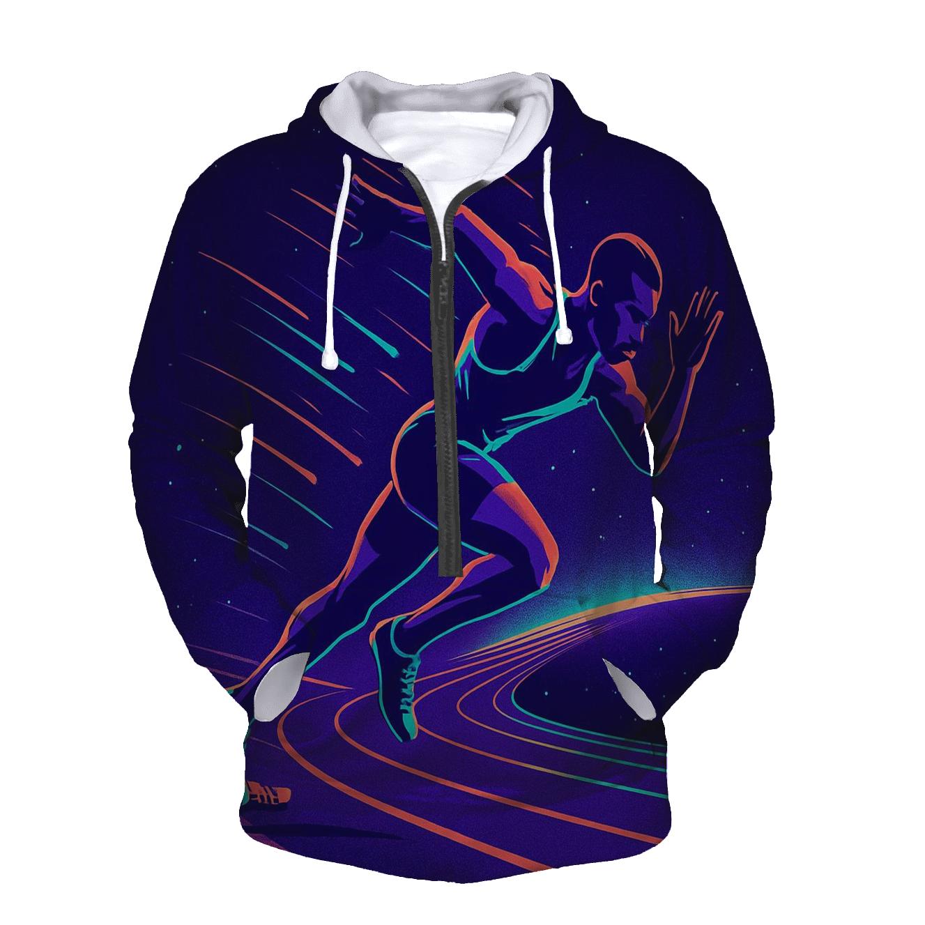 Neon Velocity Sprint Track zip-up hoodies